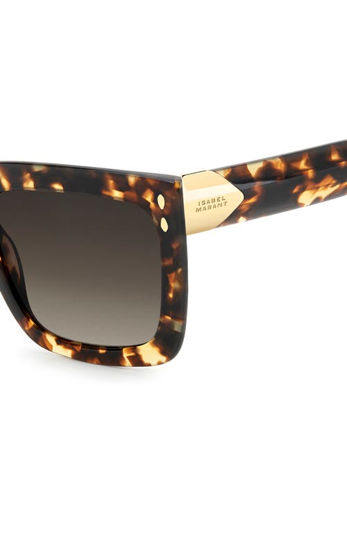 Isabel Marant 55mm Gradient Rectangular Sunglasses In Havana/brown Sf