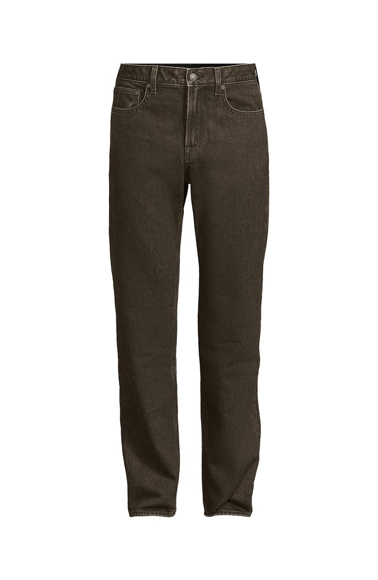 Lands' End Stretch Comfort Waist Classic Fit Flannel Lined Jean, Alternate, color, Washed Mocha Brown