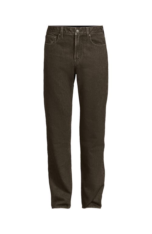 Lands' End Stretch Comfort Waist Classic Fit Flannel Lined Jean In Brown