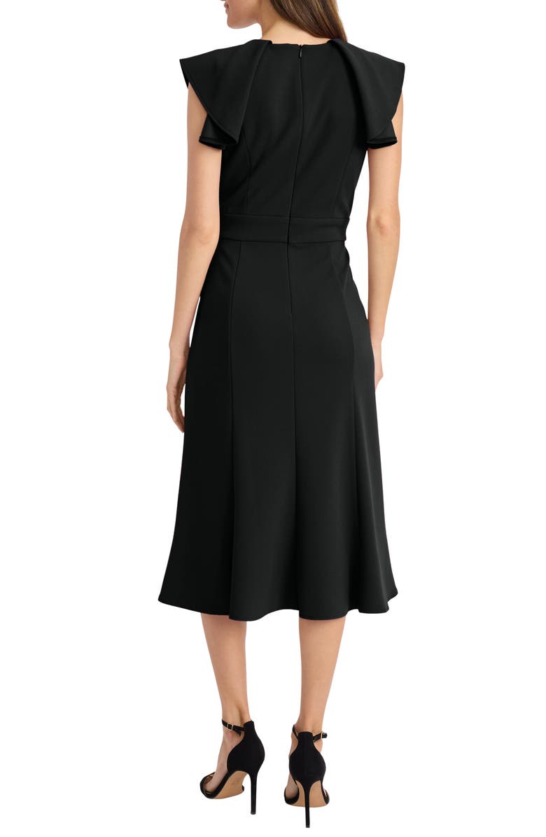 Maggy London Ruffle Flare Dress, Alternate, color, Black