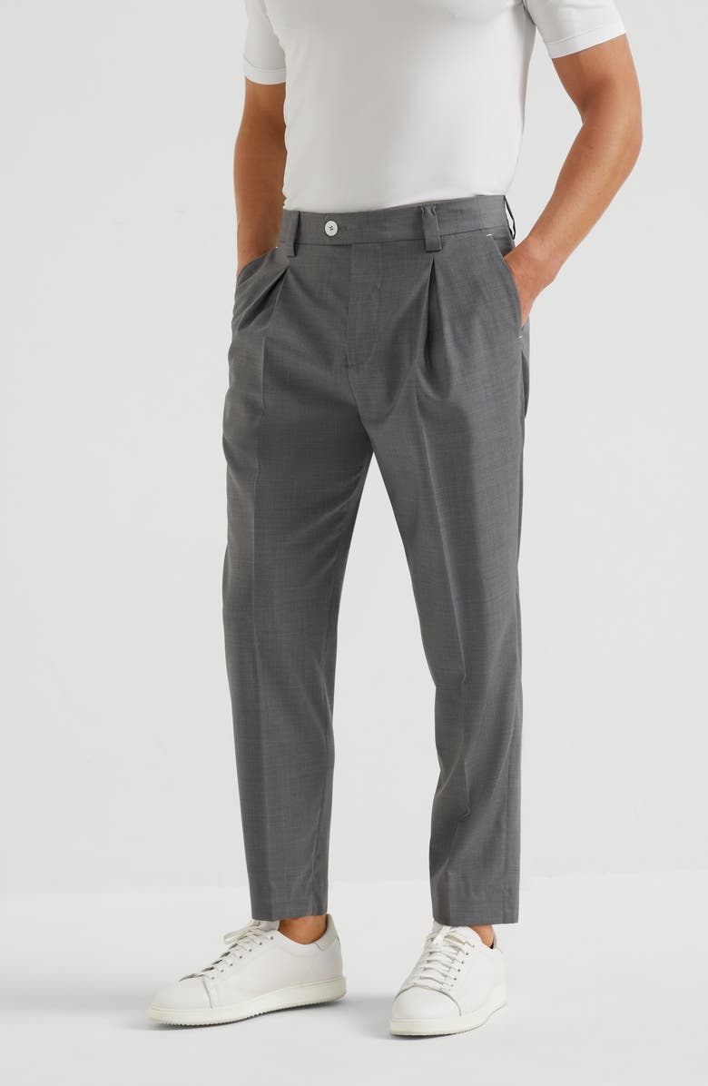 Brunello Cucinelli Virgin wool trousers, Alternate, color, 