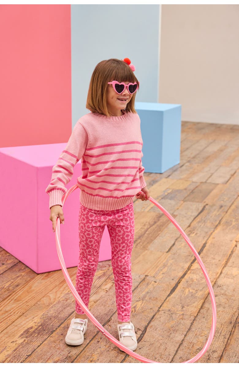 BISBY Kids' Knit Striped Sweater, Alternate, color, Pink