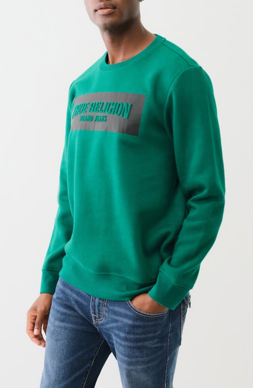 True Religion Embossed Logo Graphic Sweatshirt In Aventurine