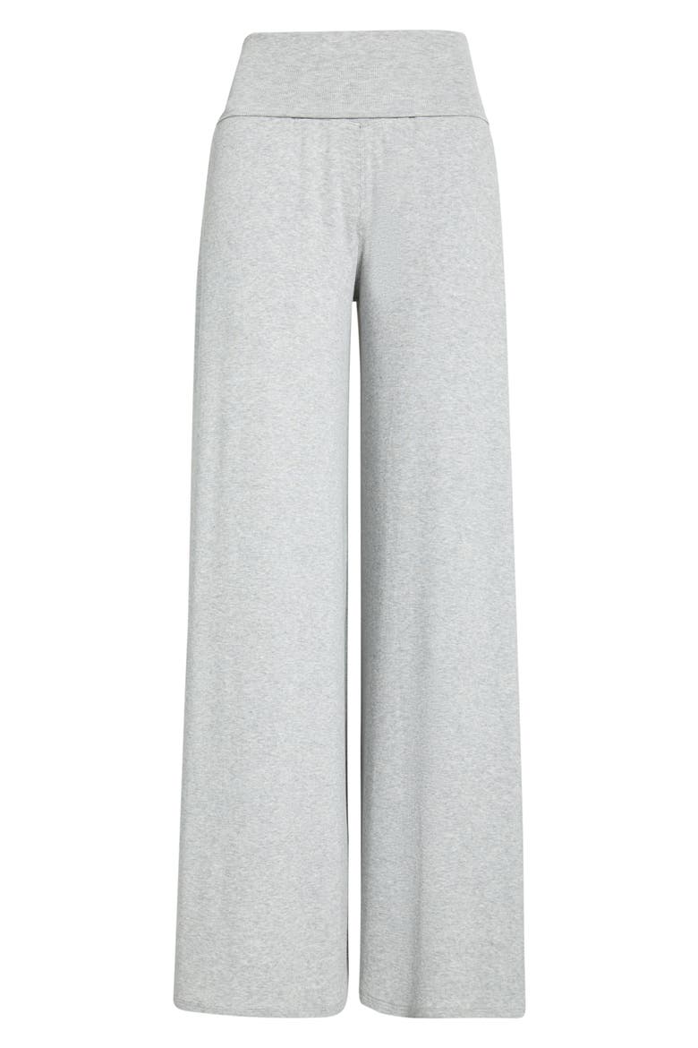 Rib Foldover Waist Pajama Pants, Alternate, color, NAPPING DOVE HEATHER