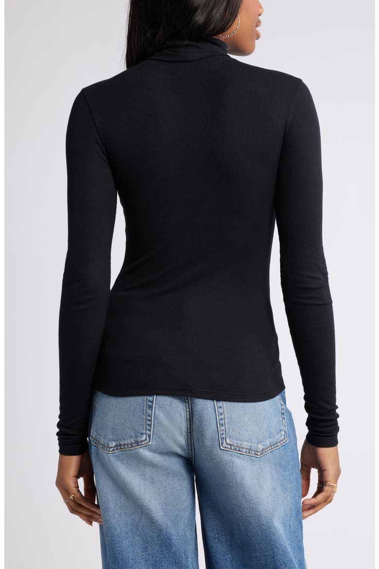 Turtleneck Rib Top, Alternate, color, BLACK