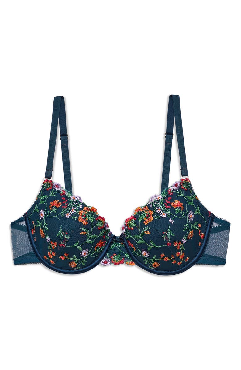 Etam Gourmandise No. 4 Underwire Demi Bra, Alternate, color, Petrol Blue