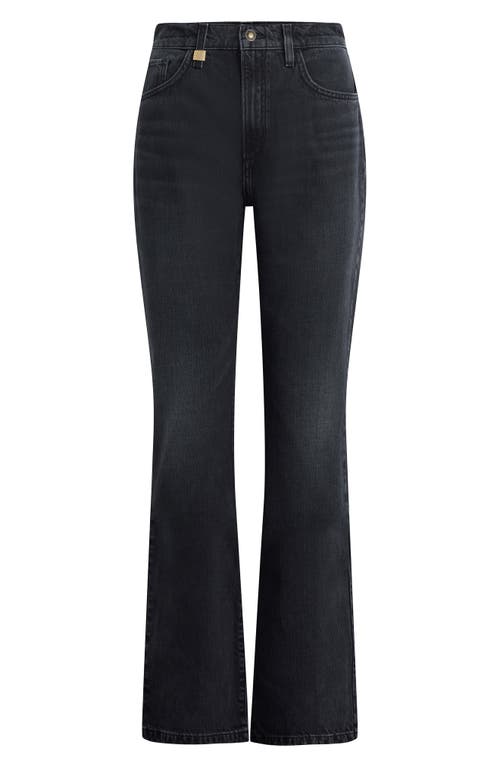 Favorite Daughter The Valentina Super High Waist Mini Bootcut Jeans In Black