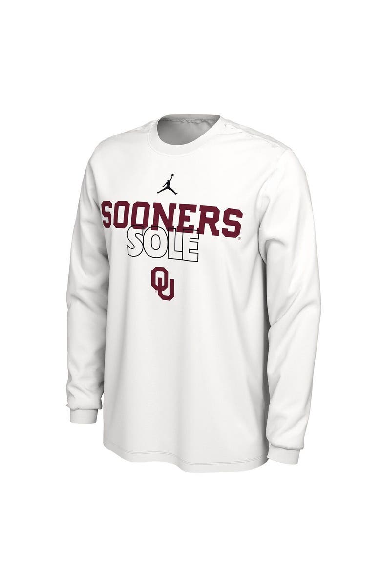 Jordan Brand White Oklahoma Sooners 2023 On Court Bench Long Sleeve T-Shirt, Alternate, color, 