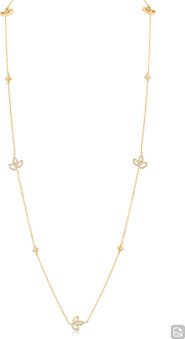 JARDIN Cubic Zirconia Lily Station Chain Necklace (Nordstrom Exclusive)
