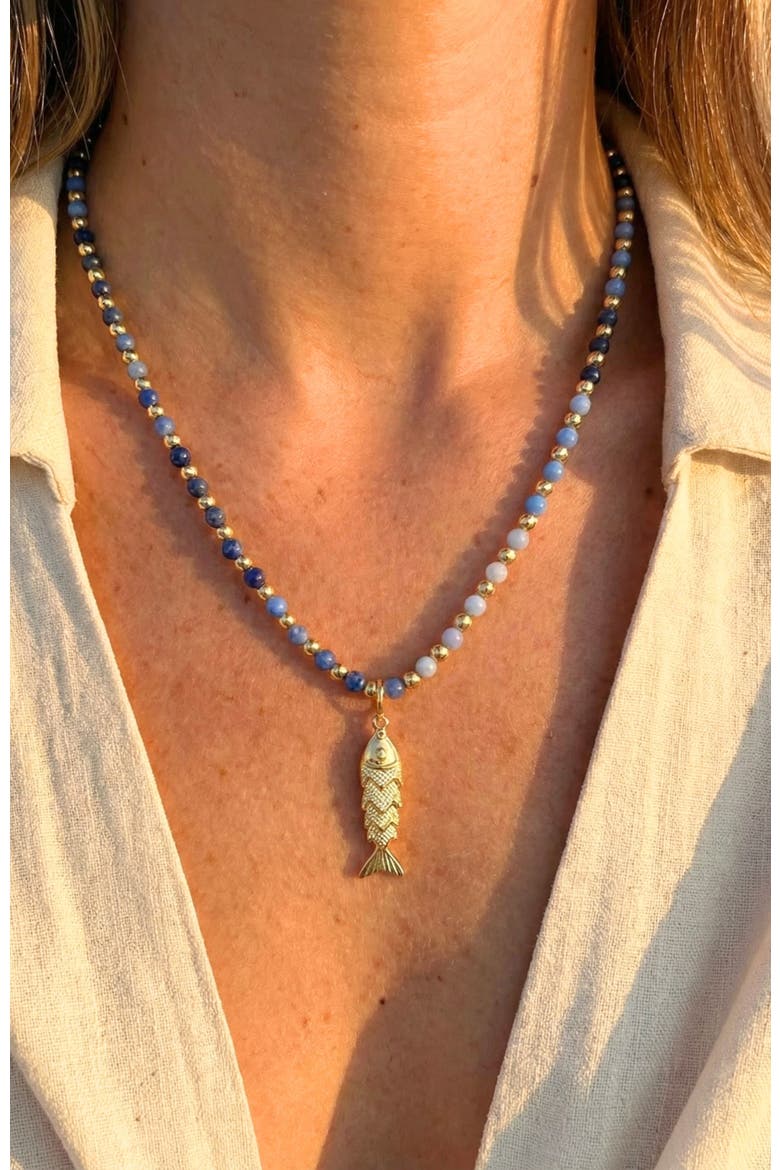 Kate Gemstone Necklace, Alternate, color, Blue