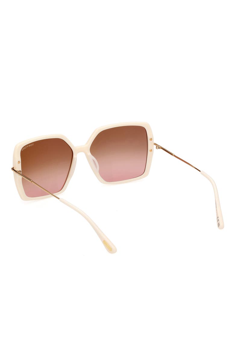 Joanna 59mm Gradient Butterfly Sunglasses, Alternate, color, WHTO/BRNG