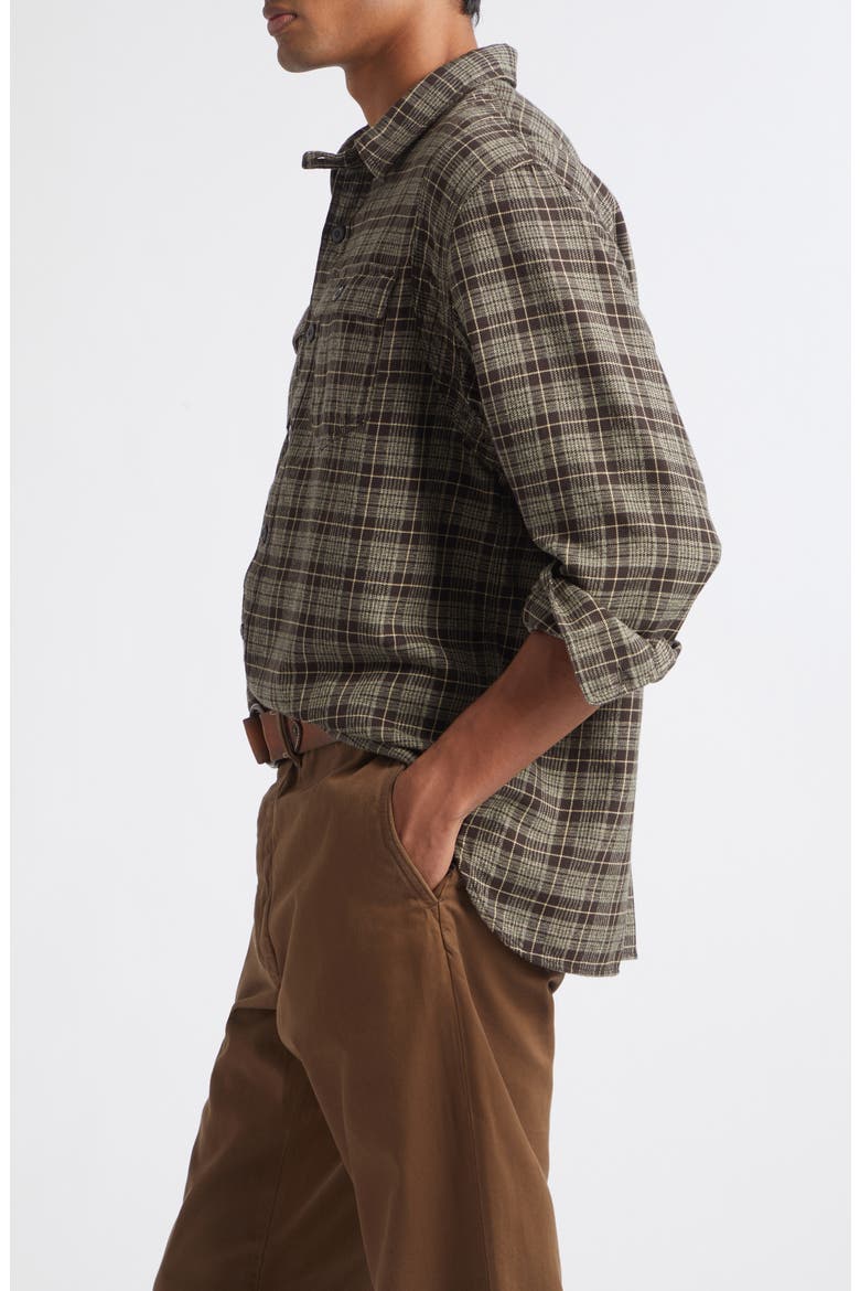 Eaton Plaid Cotton Twill Workshirt, Alternate, color, RL-813 GREY/ WHITE
