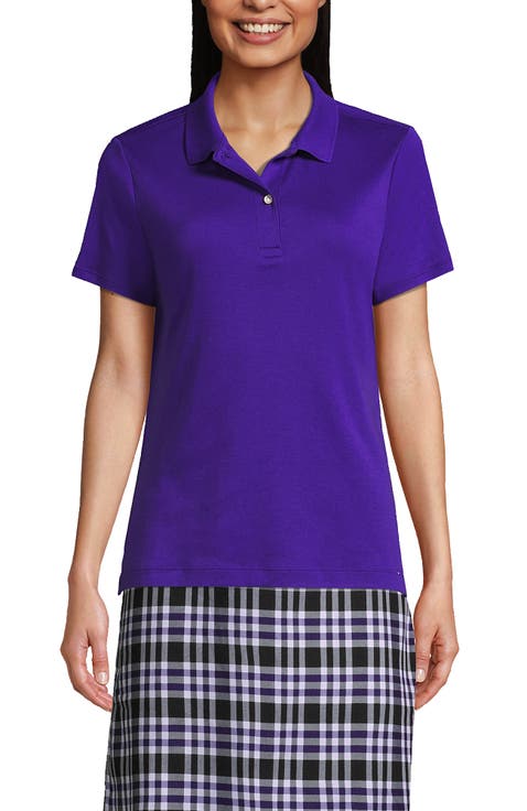 School Uniform  Short Sleeve Feminine Fit Interlock Polo Shirt