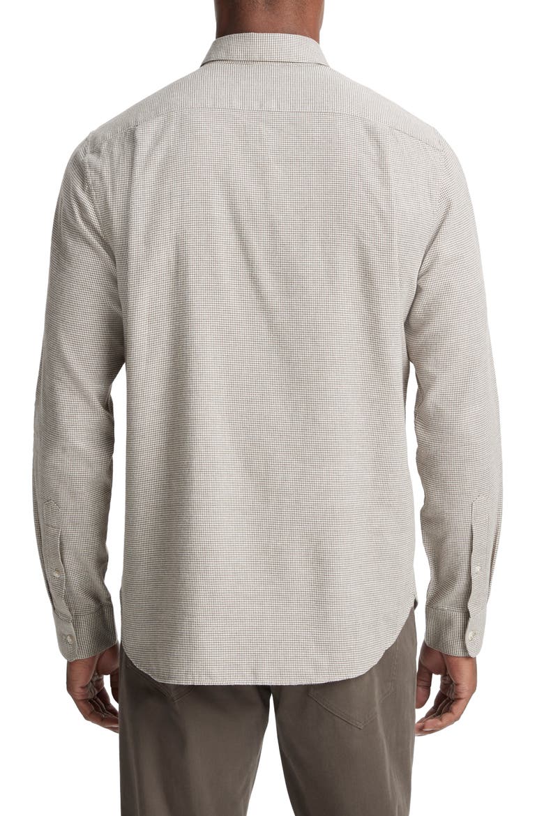 Mendocino Houndstooth Long Sleeve Button-Up Shirt, Alternate, color, STONE BEACH/ CARRILLO