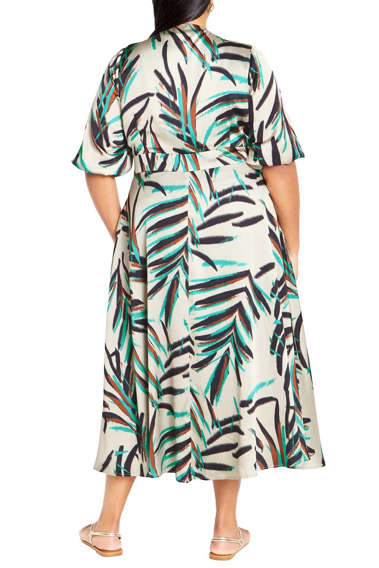 Leanna Puff Sleeve Maxi Dress, Alternate, color, NEON FOLIAGE