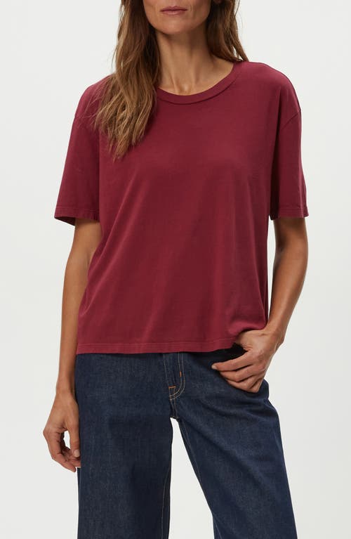 Michael Stars Nina Cotton T-shirt In Burgundy