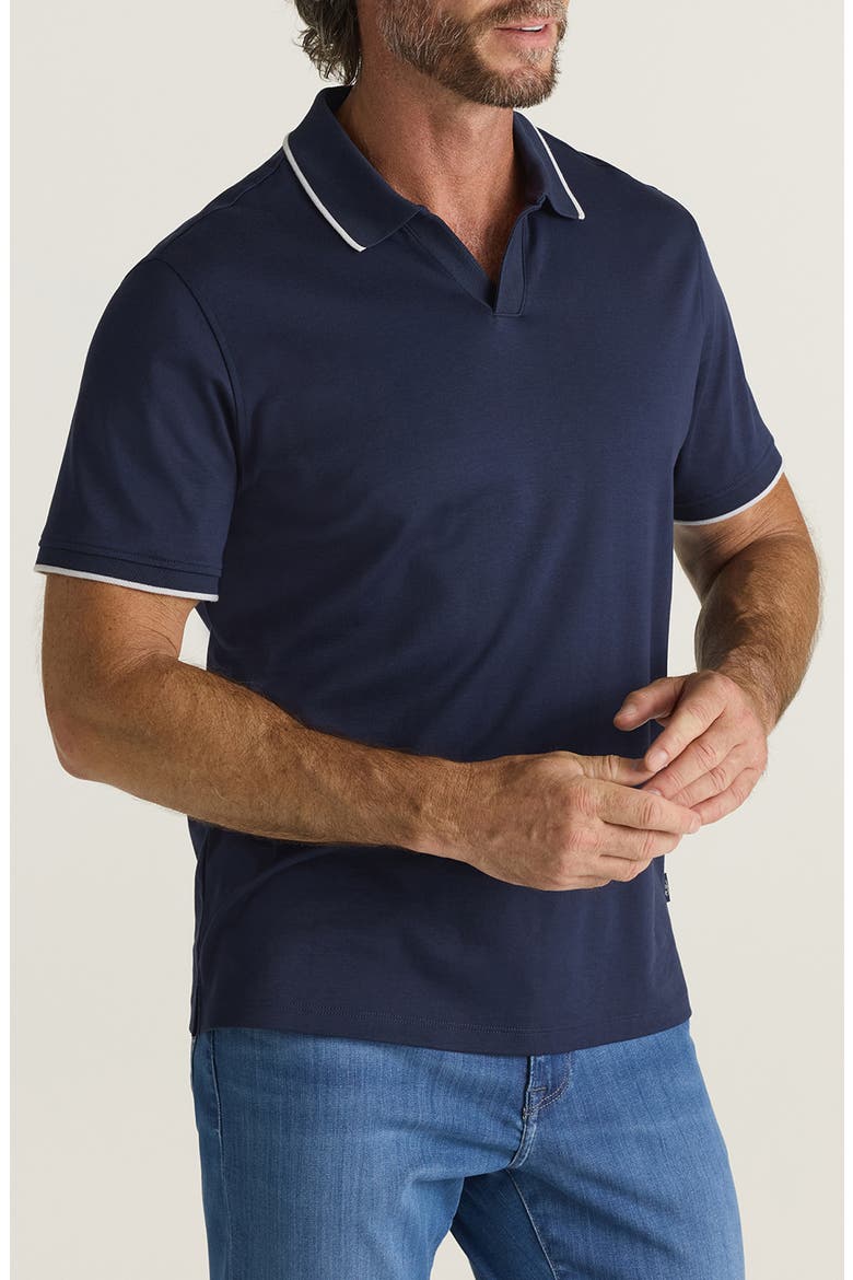 Riviera Tipped Pima Cotton Polo, Alternate, color, NAVY
