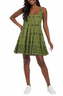 London Times Inverted Release Pleat Trapeze Dress