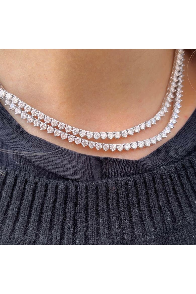 The Kate 3mm Tennis Necklace, Alternate, color, Silver