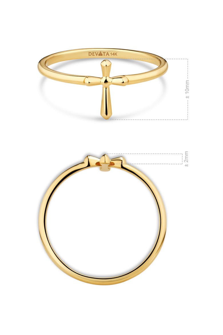 Cross Ring in 14K Gold, Alternate, color, Yellow Gold