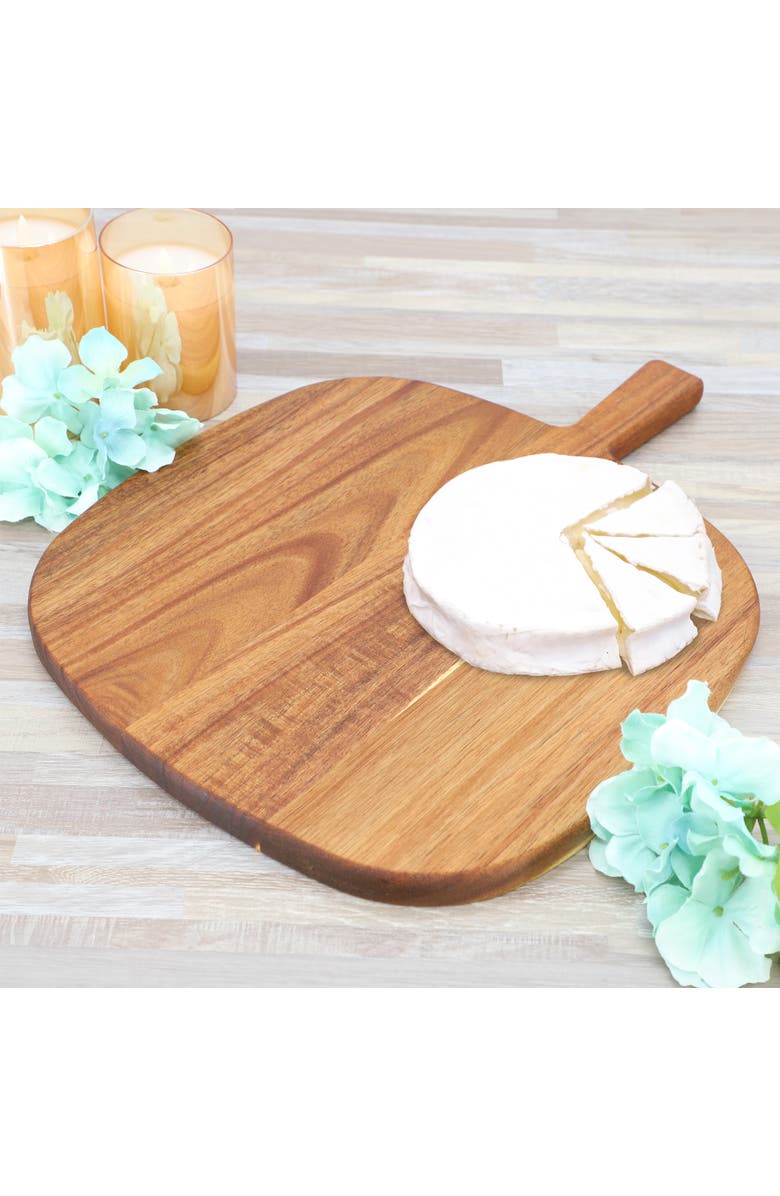 Megachef 13 Inch Acacia Wood Serving Butcher Cutting Board with Handle, Alternate, color, Acacia