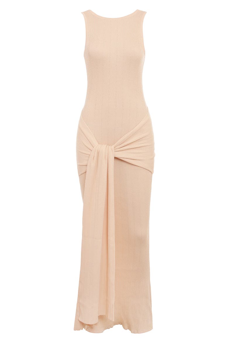 Akaia Draped Knit Maxi Dress, Alternate, color, CHAMPAGNE