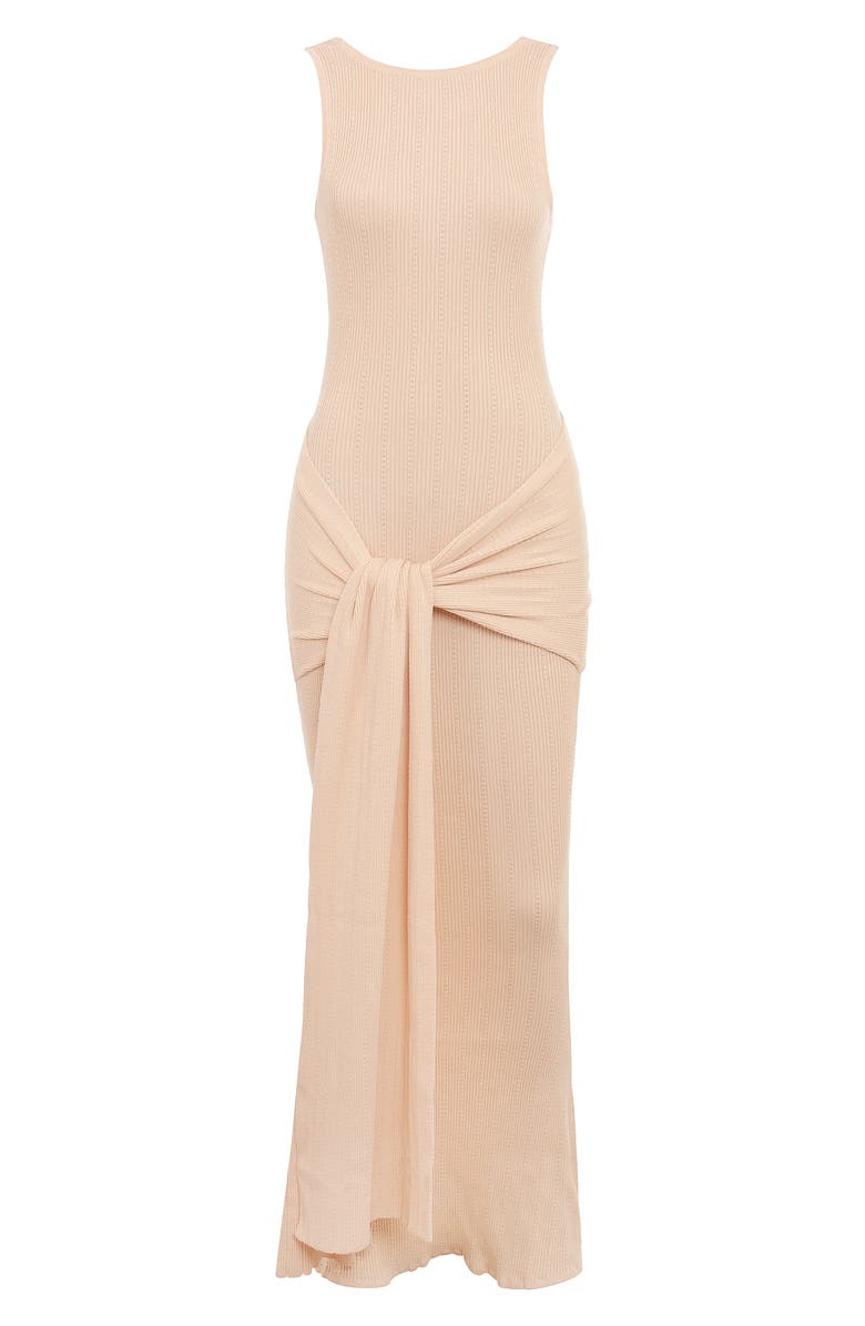 HOUSE OF CB Akaia Draped Knit Maxi Dress, Alternate, color, Champagne