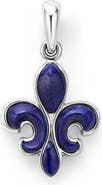 LAGOS Men's Anthem Sterling Silver Lapis Lazuli Fleur-de-Lis Amulet