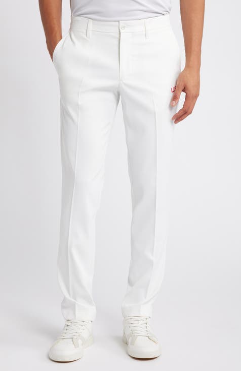 Mens slim white fashion dress pants