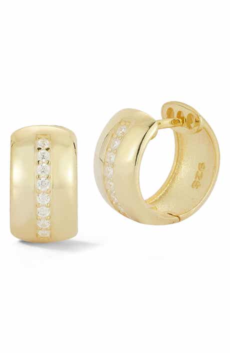 Cubic Zirconia Huggie Hoop Earrings
