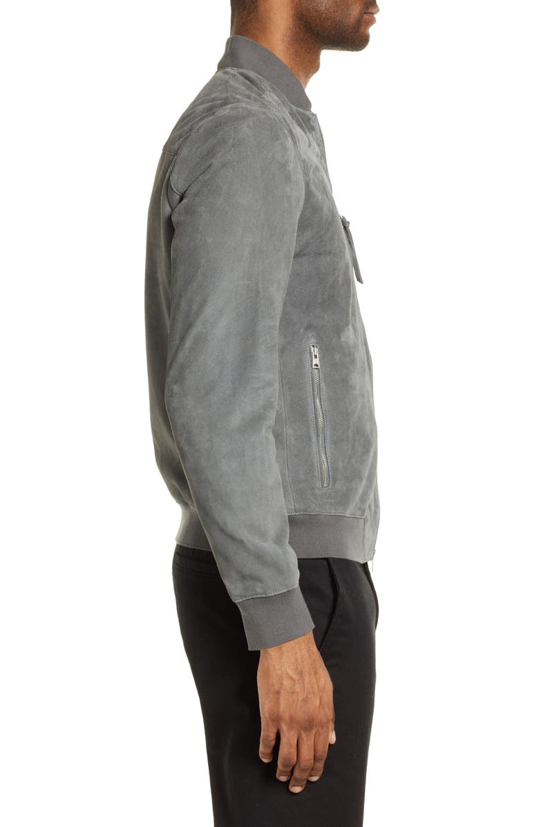 AllSaints Kemble Leather Bomber Jacket, Alternate, color, 