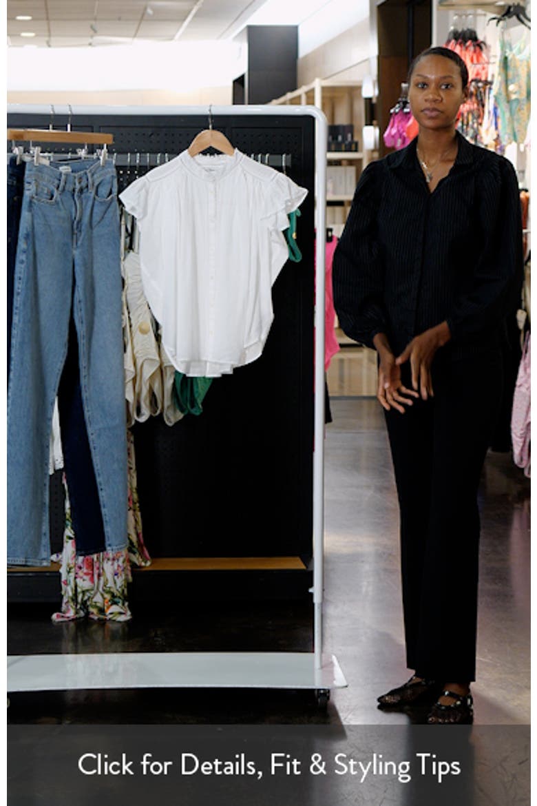 Circle Trim Flutter Sleeve Shirt video