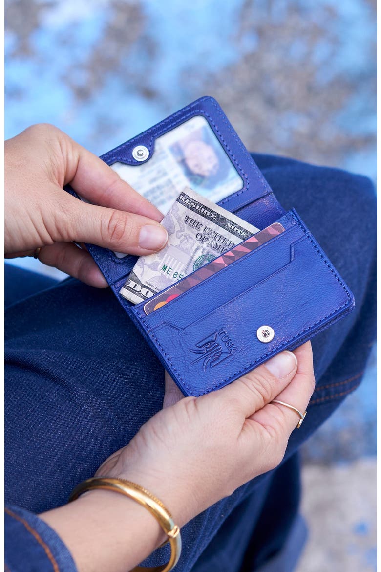 Siam Business Card Case, Alternate, color, Grass / Indigo