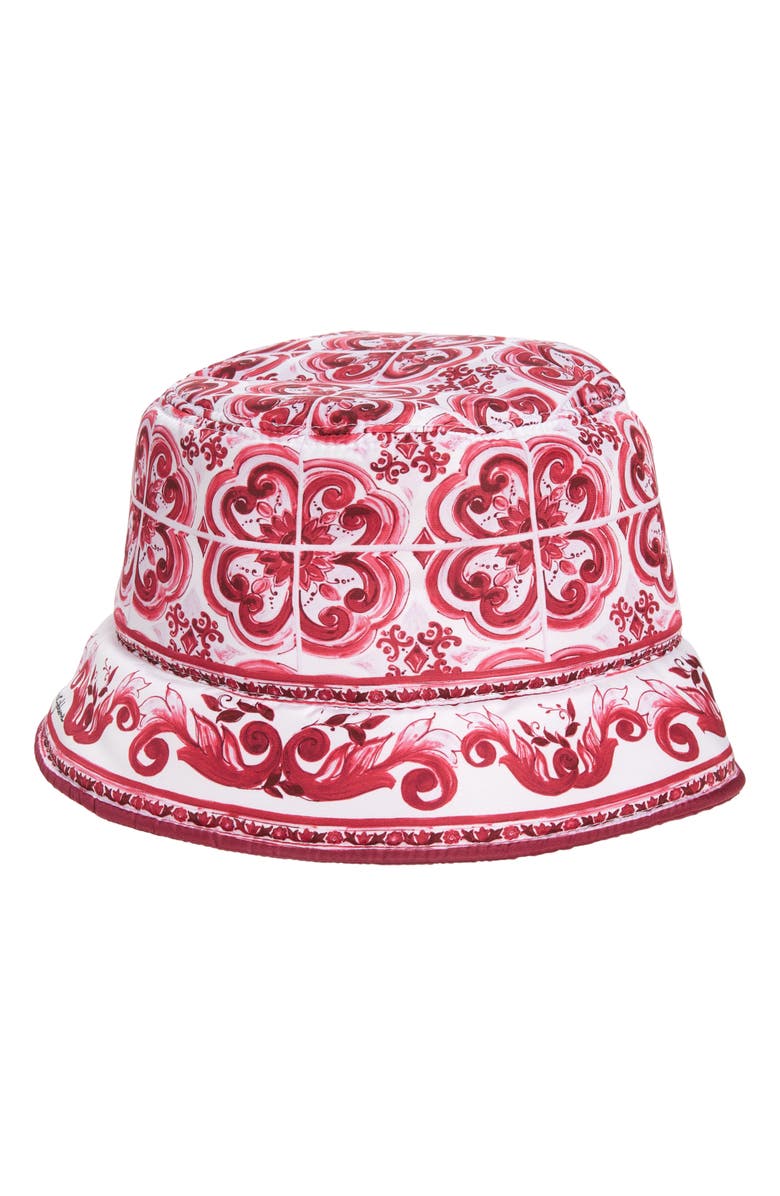 Dolce&Gabbana Maiolica Print Bucket Hat, Main, color,