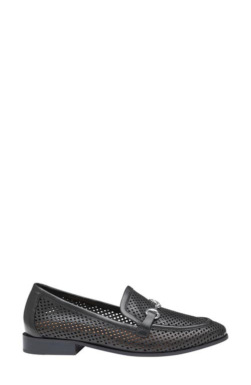 Johnston & Murphy Ali Perforated Bit Loafer In Black Glove
