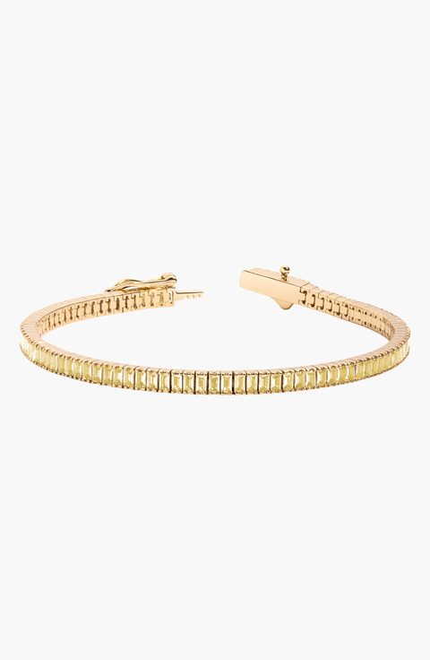 Lab Grown Citrine Baguette Tennis Bracelet