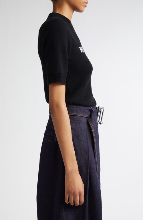 Sportmax Wool-cashmere No Drama Short-sleeve Sweater In Black