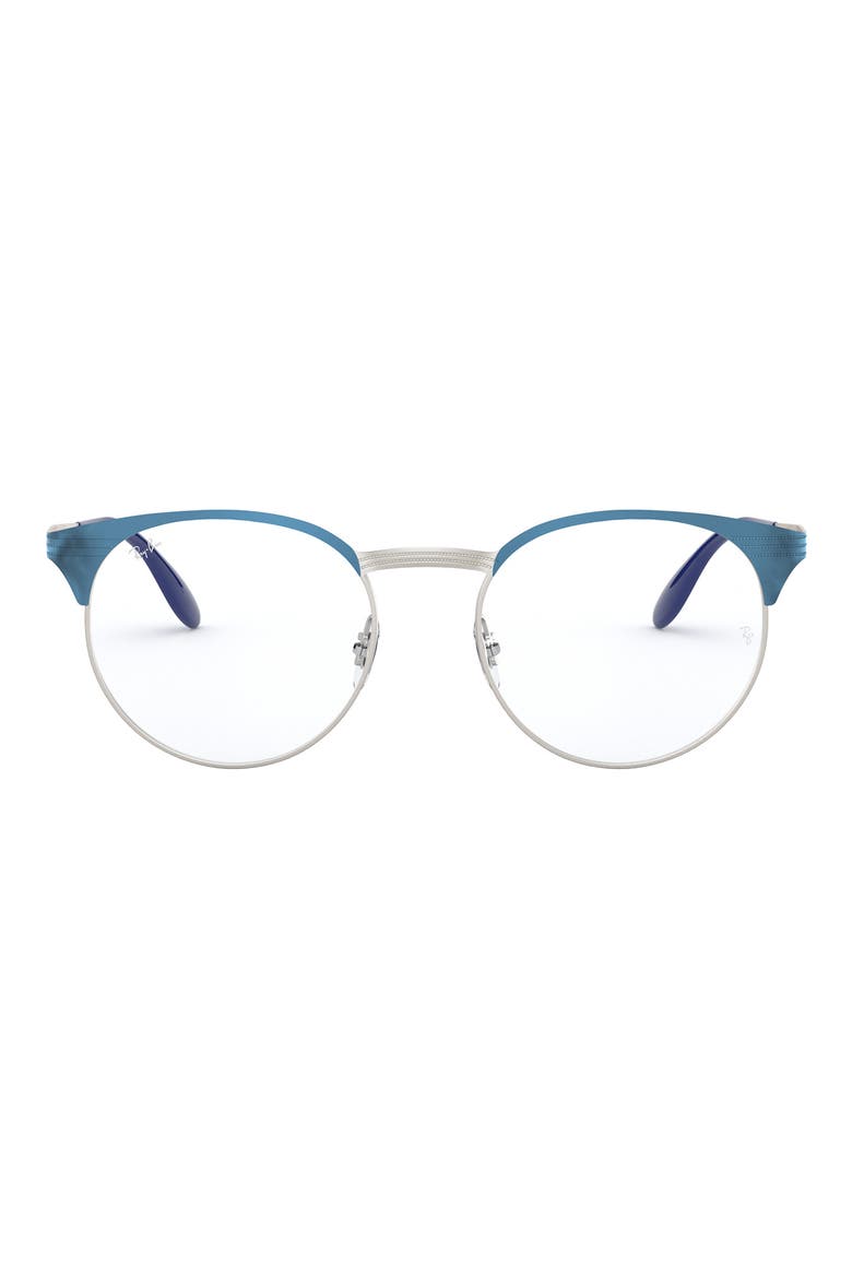 RX6406 49mm Small Round Optical Glasses, Main, color, SILVER