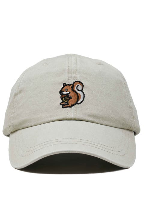 Squirrel Embroidered Outdoor Cap