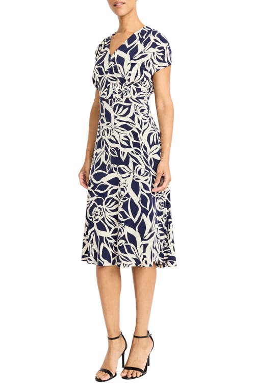 MAGGY LONDON MAGGY LONDON PLEATED BODICE MIDI DRESS
