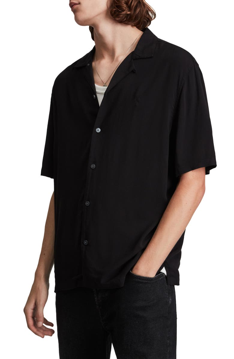 AllSaints Venice Relaxed Fit Short Sleeve Button-Up Camp Shirt, Alternate, color,