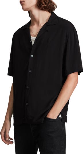 AllSaints Venice Relaxed Fit Short Sleeve Button-Up Camp Shirt 
