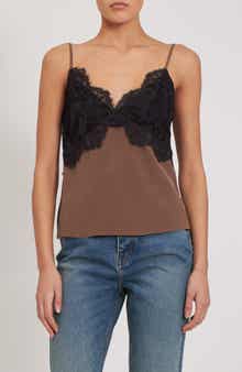 Rebecca Minkoff Lace Trim Silk Camisole