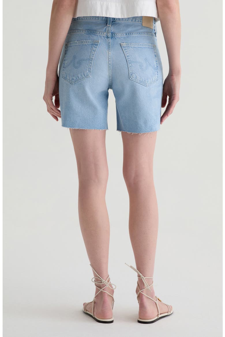 Ex-Boyfriend Raw Hem Mid Length Denim Shorts, Alternate, color, ALLUSION DESTRUCTED