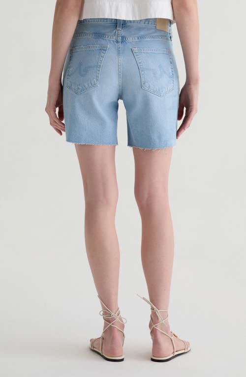 Ag Ex-boyfriend Raw Hem Mid Length Denim Shorts