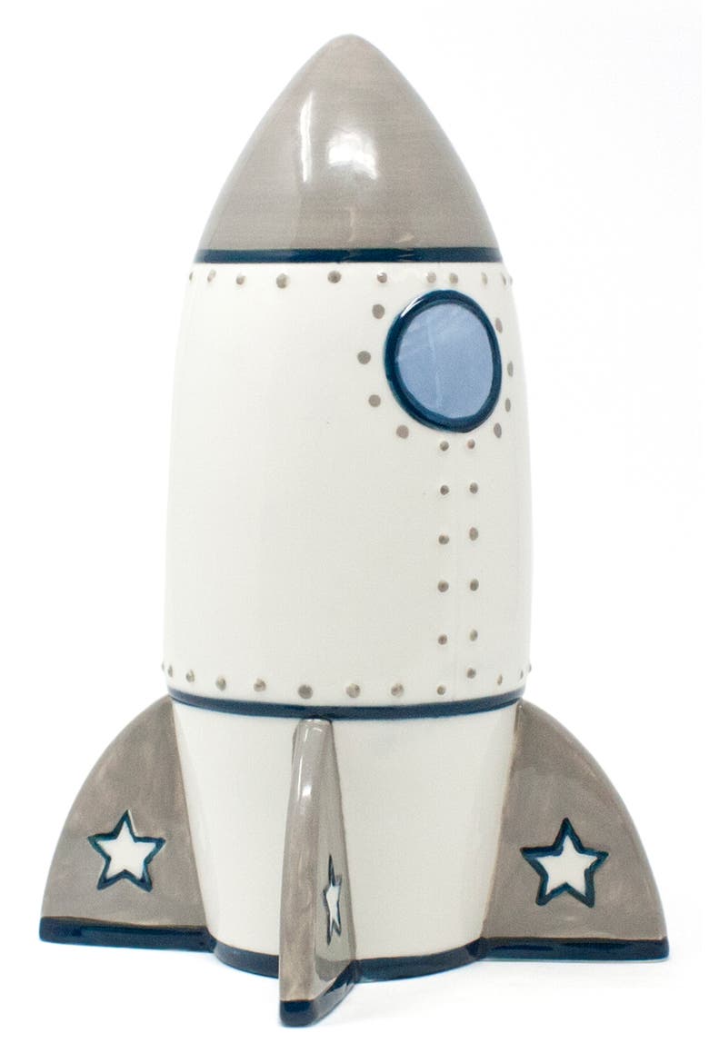 Ceramic Rocket Bank, Alternate, color, GREY/ WHITE