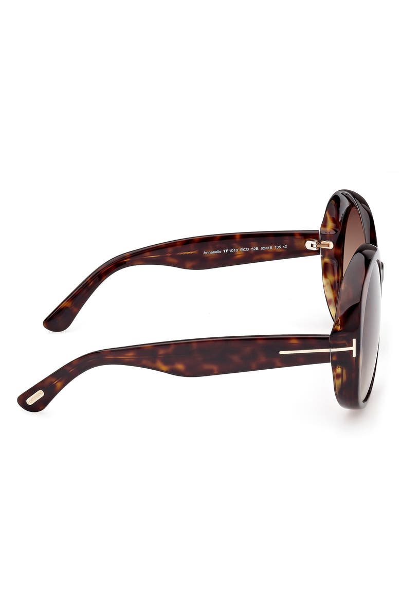 TOM FORD 62mm Gradient Oversize Round Sunglasses, Alternate, color, Dark Havana/ Brown Yellow