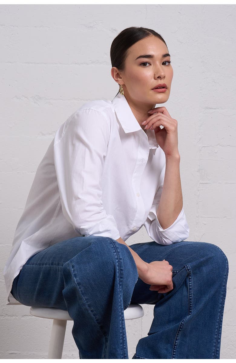 Franne Golde Crisp Cotton Button-Up Shirt, Alternate, color, 