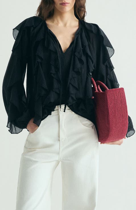 Ruffled Cotton Blouse