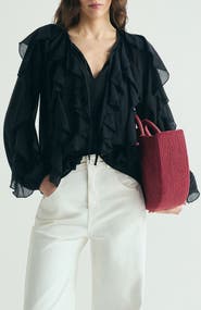 Scalpers Ruffled Cotton Blouse